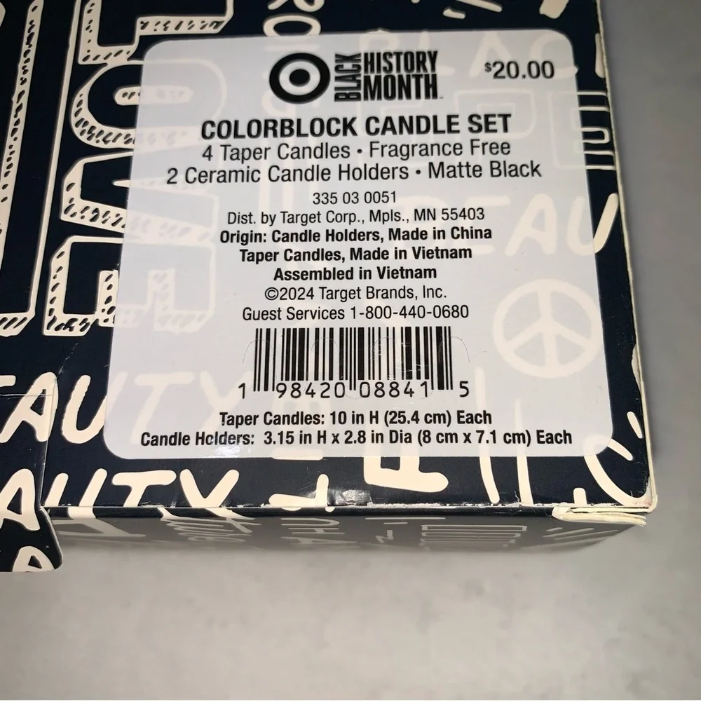 Black history month target Colorful Taper Candle Set‎ with Holders new in box